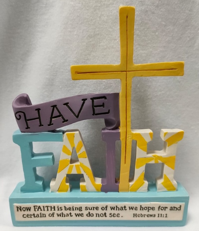 HAVE FAITH Mini Table-top stand polyresin